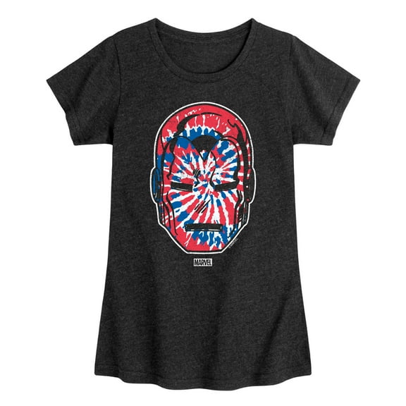 Marvel Iron Man - Flag Fill Oversized - Toddler And Youth Girls Fitted Short Sleeve Graphic T-Shirt
