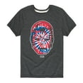 thumbnail image 1 of Marvel Iron Man - Flag Fill Oversized - Toddler And Youth Short Sleeve Graphic T-Shirt, 1 of 5