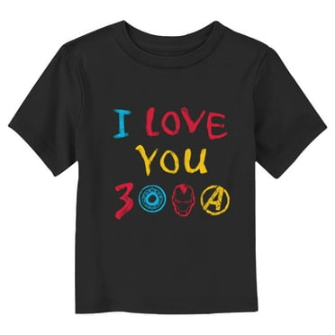 Marvel Iron Man I Love You 3000 Drawing  Graphic T-Shirt