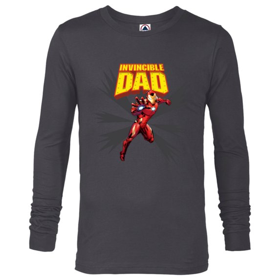 Marvel Iron Man Invincible Dad Birthday Father’s Day - Long Sleeve T-Shirt for Men - Customized-Charcoal Heather
