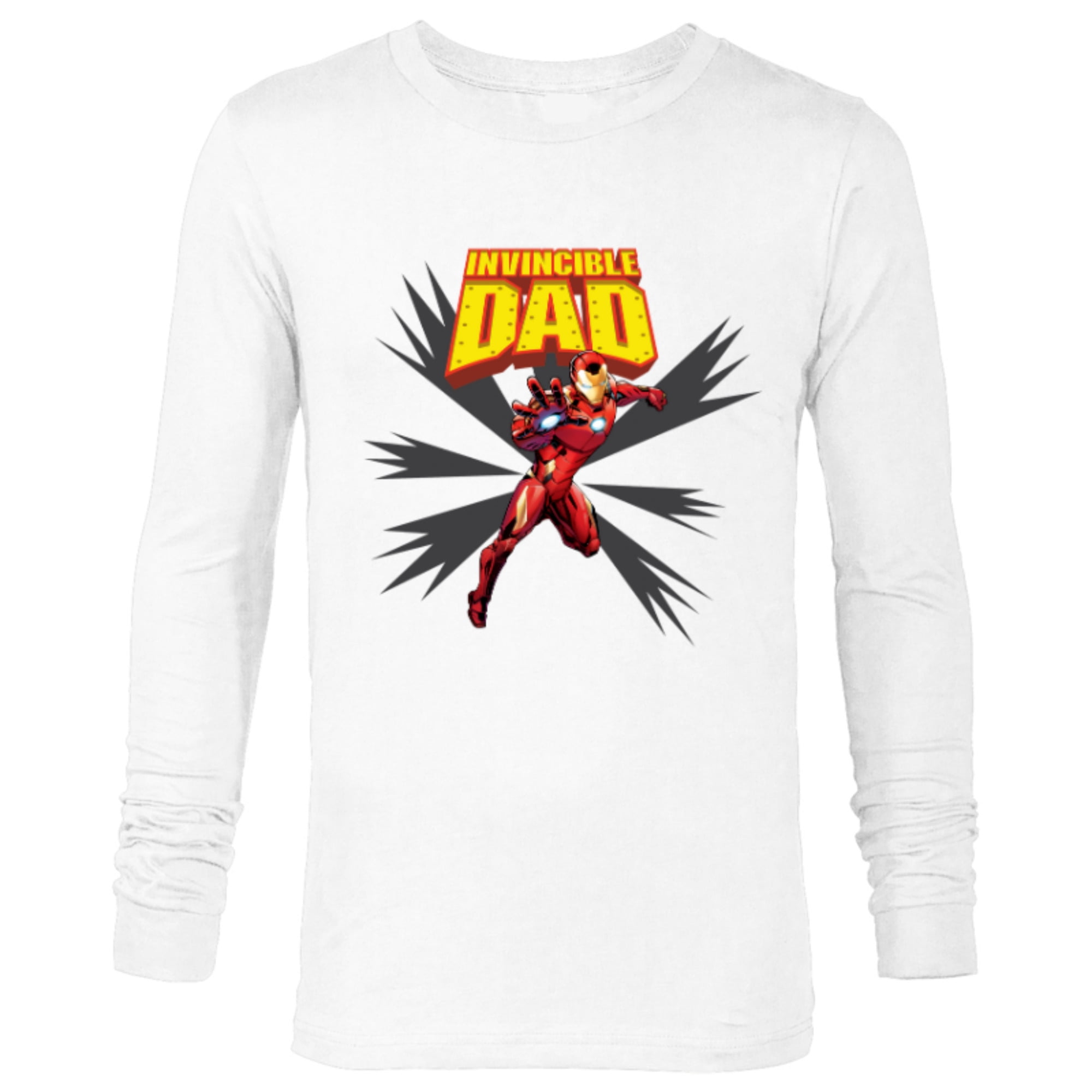 Marvel Iron Man Invincible Dad Birthday Father’s Day - Long Sleeve T-Shirt for Men - Customized-White