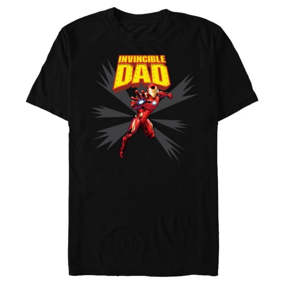 Marvel Iron Man Invincible Dad Birthday Father’s Day - Short Sleeve Blended T-Shirt for Adults - Customized-Black