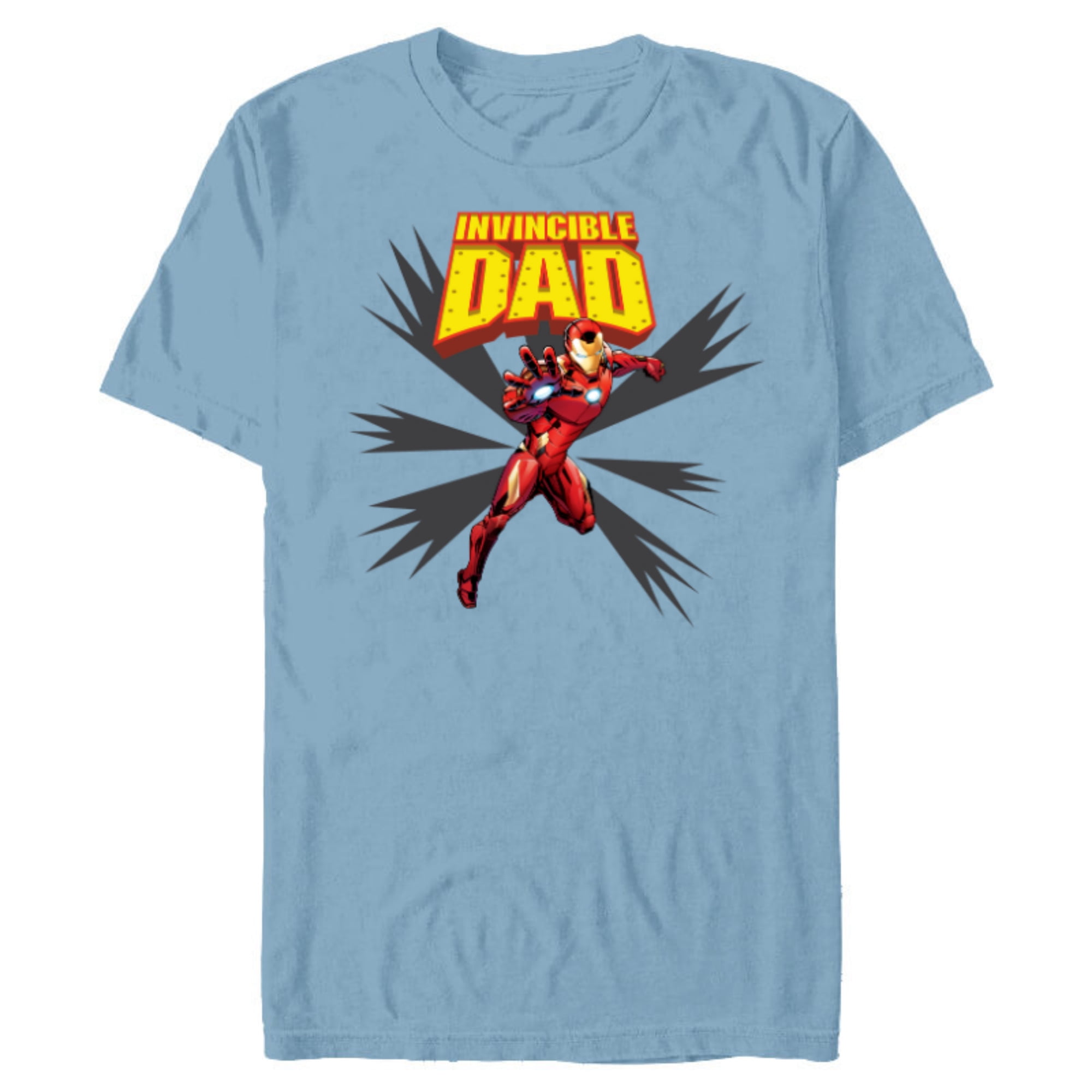 Marvel Iron Man Invincible Dad Birthday Father’s Day - Short Sleeve Blended T-Shirt for Adults - Customized-Ocean Blue