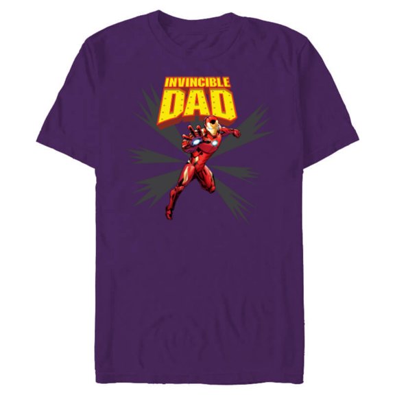 Marvel Iron Man Invincible Dad Birthday Father’s Day - Short Sleeve Blended T-Shirt for Adults - Customized-Purple
