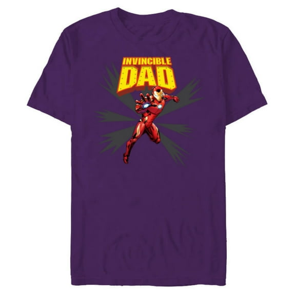 Marvel Iron Man Invincible Dad Birthday Father’s Day - Short Sleeve Blended T-Shirt for Adults - Customized-Purple