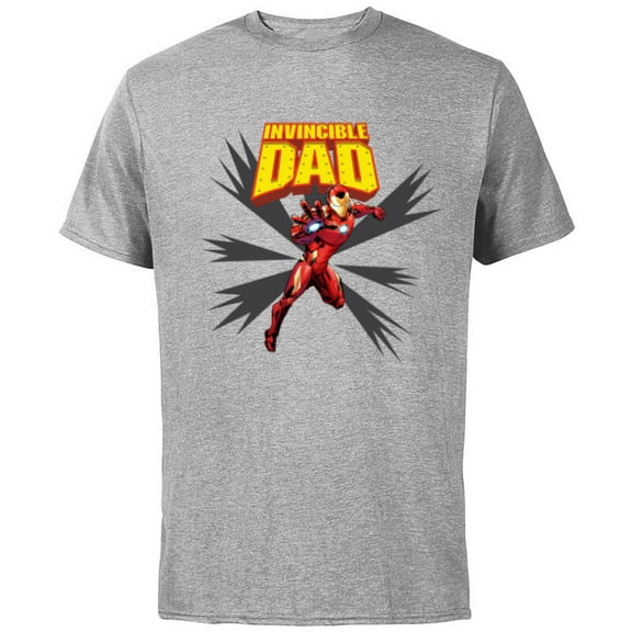 Marvel Iron Man Invincible Dad Birthday Father’s Day - Short Sleeve Cotton T-Shirt for Adults - Customized-Athletic Heather