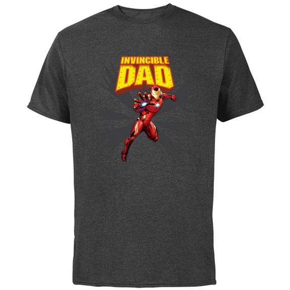 Marvel Iron Man Invincible Dad Birthday Father’s Day - Short Sleeve Cotton T-Shirt for Adults - Customized-Charcoal