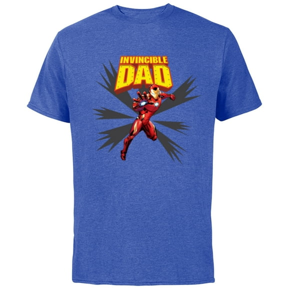Marvel Iron Man Invincible Dad Birthday Father’s Day - Short Sleeve Cotton T-Shirt for Adults - Customized-Royal Heather