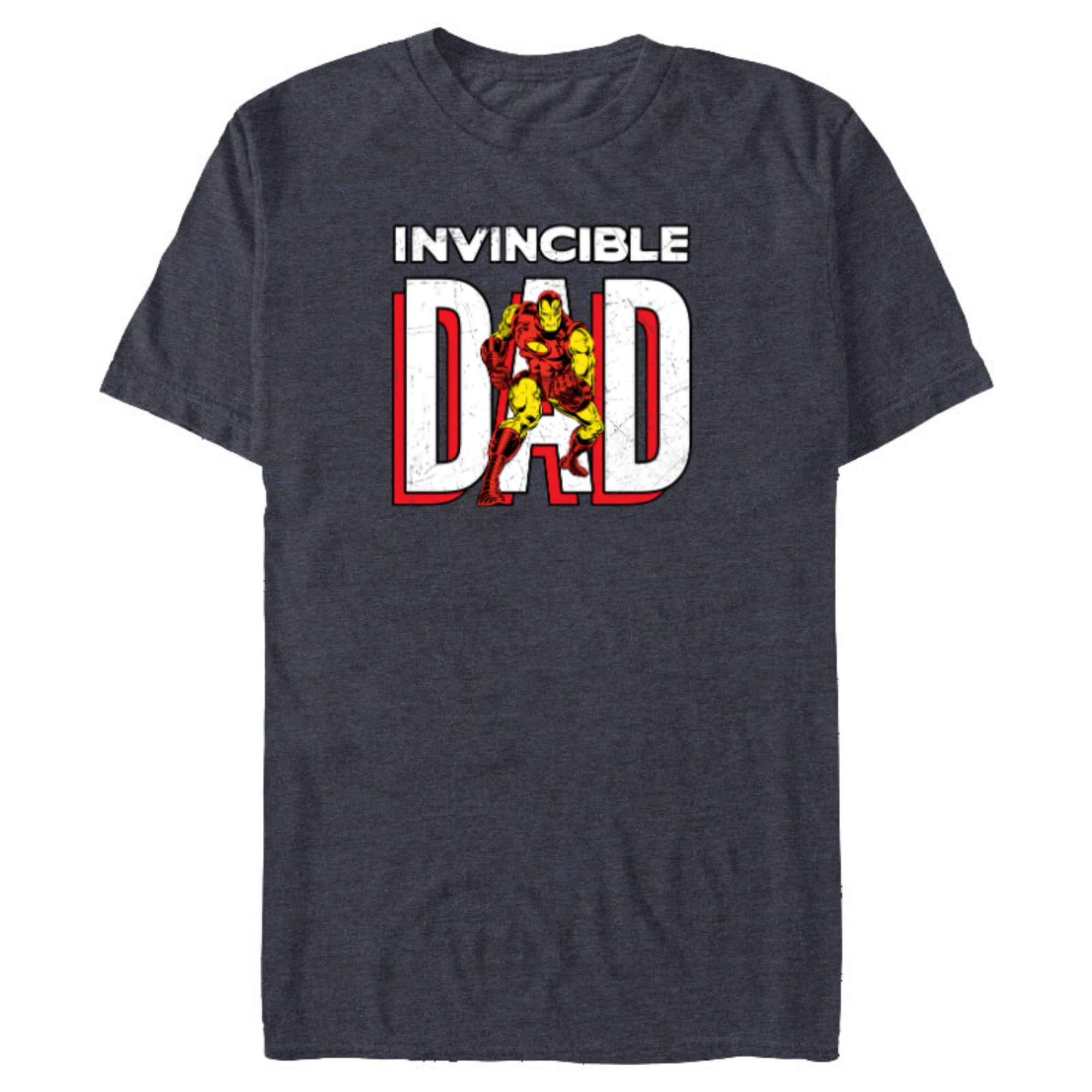 Marvel Iron Man Invincible Dad Comic Book Father's Day - Short Sleeve Blended T-Shirt for Adults - Customized-Navy Heather