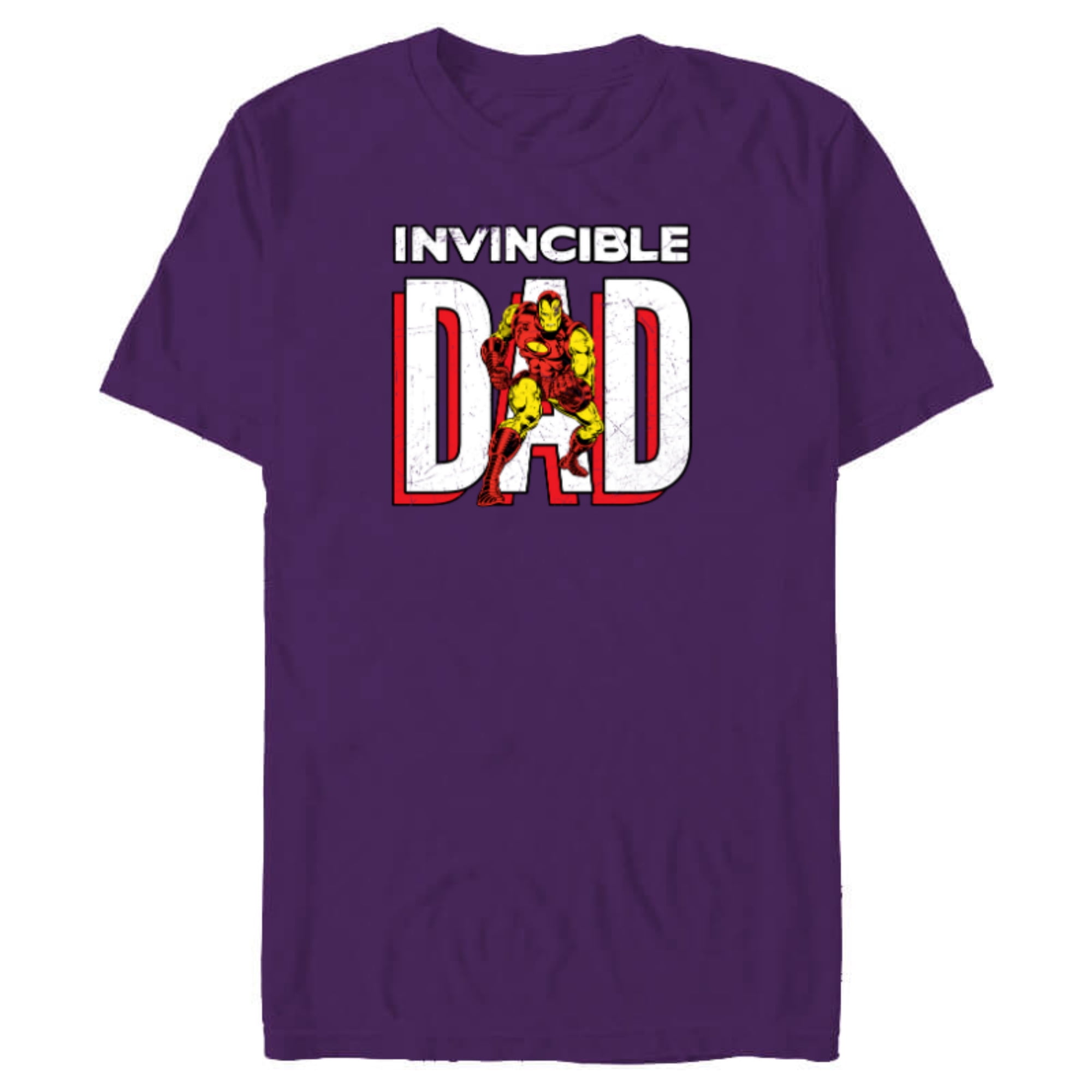 Marvel Iron Man Invincible Dad Comic Book Father's Day - Short Sleeve Blended T-Shirt for Adults - Customized-Purple