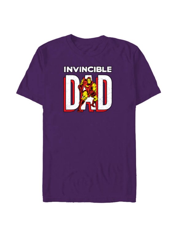Iron Man Invincible Dad Comic Book Father's Day - Short Sleeve Blended T-Shirt for Adults - Customized-Purple