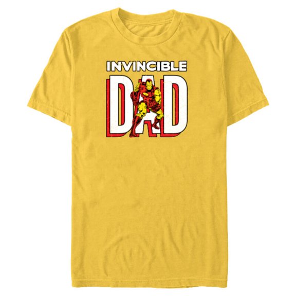 Marvel Iron Man Invincible Dad Comic Book Father's Day - Short Sleeve Blended T-Shirt for Adults - Customized-Yellow
