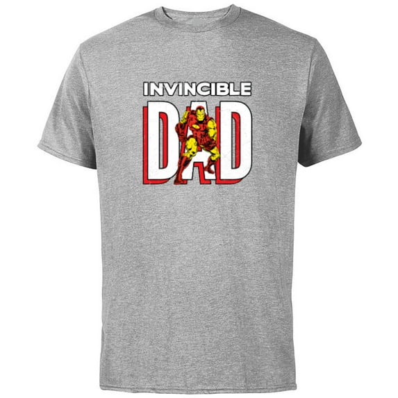 Marvel Iron Man Invincible Dad Comic Book Father's Day - Short Sleeve Cotton T-Shirt for Adults - Customized-Athletic Heather