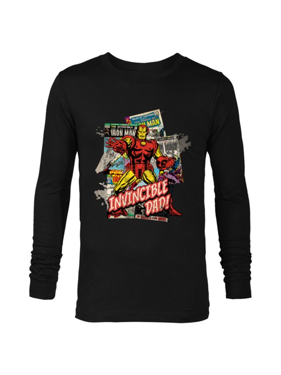 Iron Man Invincible Dad Father's Day - Long Sleeve T-Shirt for Men - Customized-Black