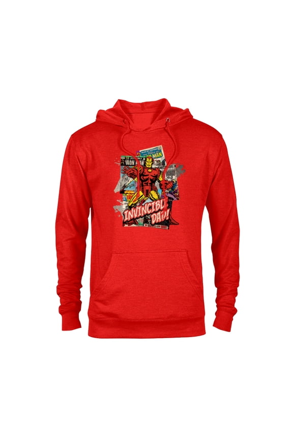 Iron Man Invincible Dad Father's Day - Pullover Hoodie for Adults - Customized-Red