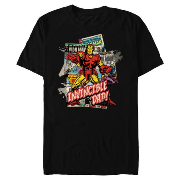 Marvel Iron Man Invincible Dad Father's Day - Short Sleeve Blended T-Shirt for Adults - Customized-Black
