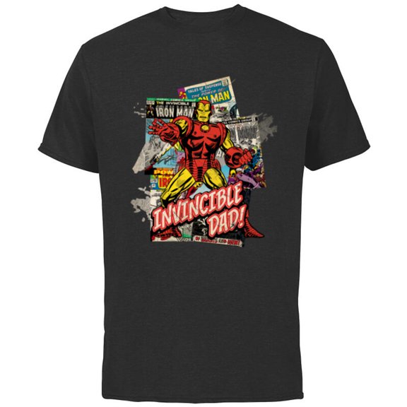 Marvel Iron Man Invincible Dad Father's Day - Short Sleeve Cotton T-Shirt for Adults - Customized-Black