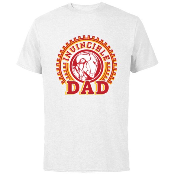 Marvel Iron Man Invincible Dad Father’s Day - Short Sleeve Cotton T-Shirt for Adults - Customized-White