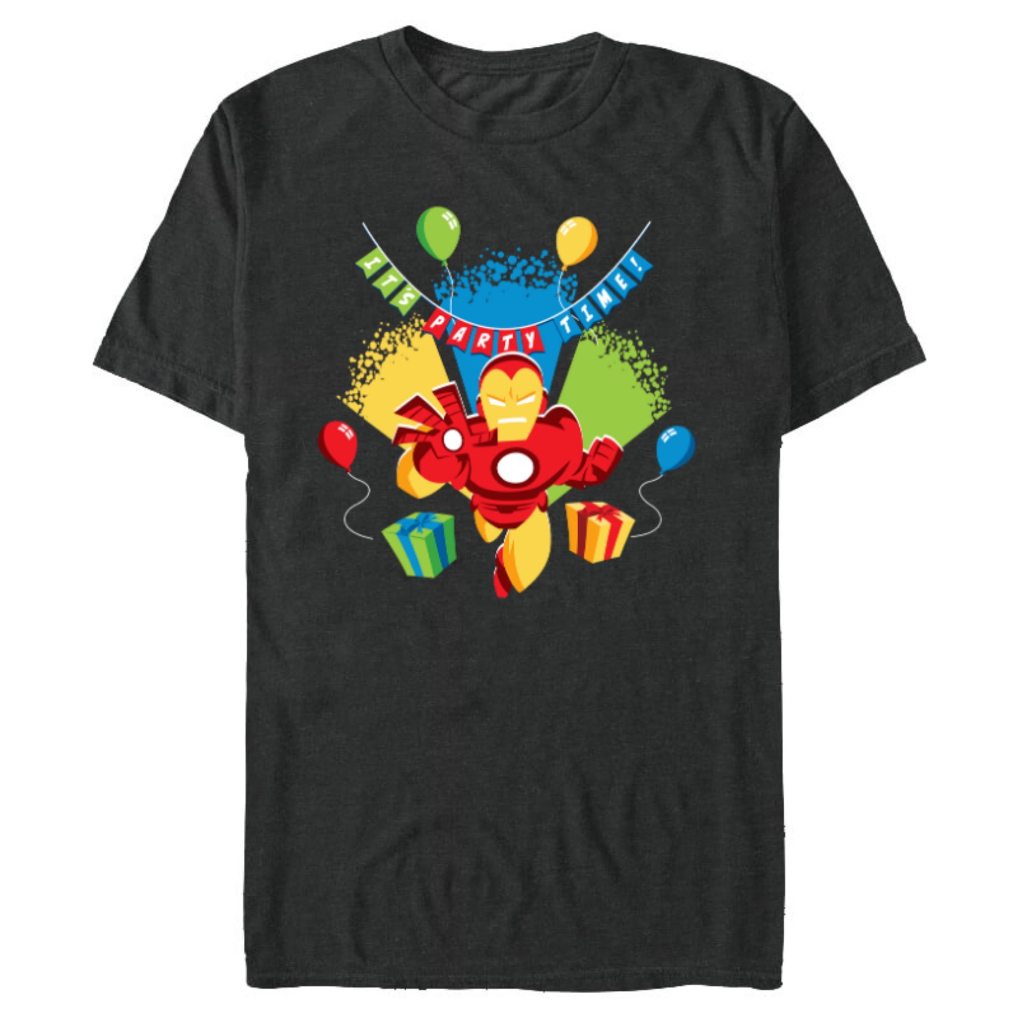 Marvel Iron Man It’s Party Time Birthday - Short Sleeve Blended T-Shirt for Adults - Customized-Dark Heather