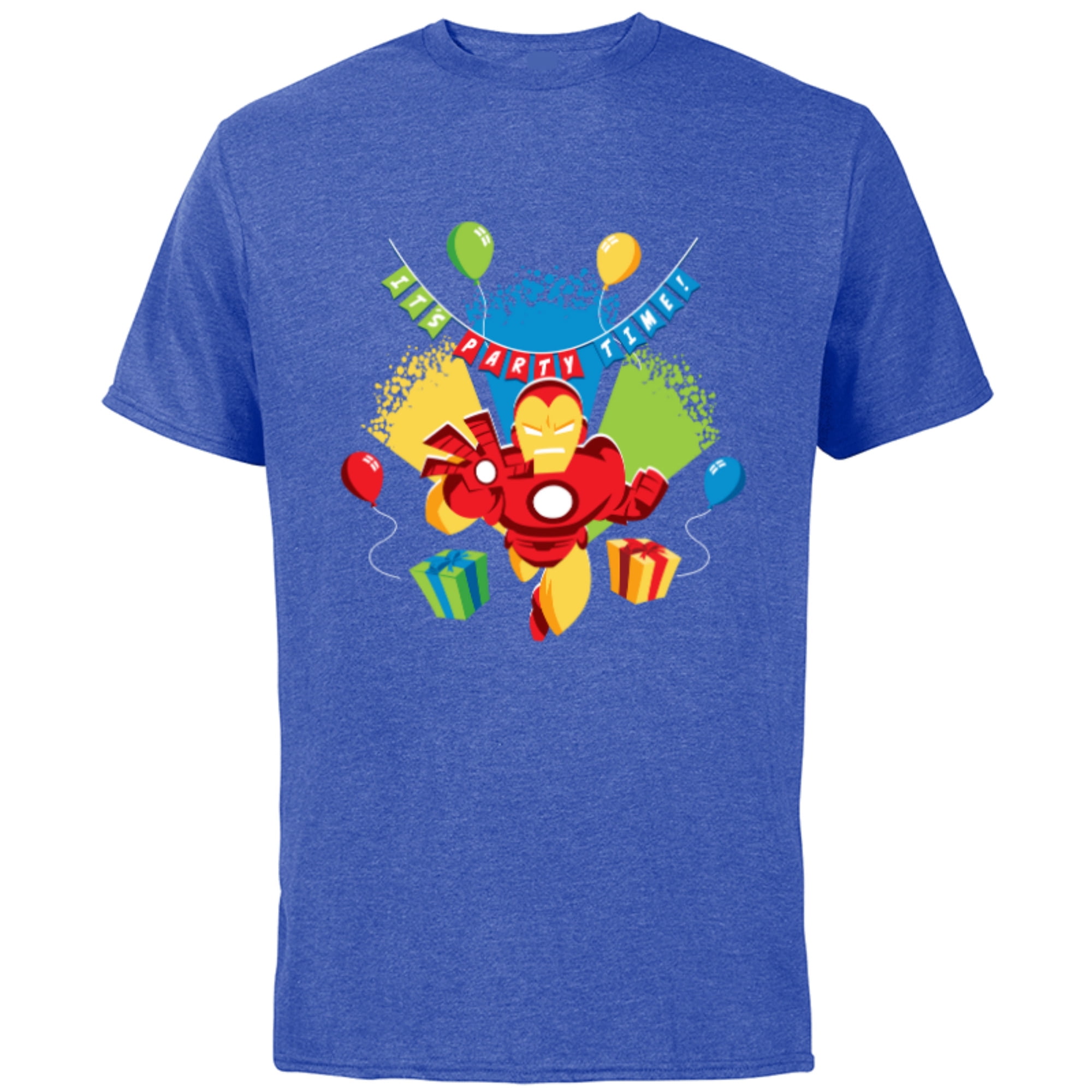 Marvel Iron Man It’s Party Time Birthday - Short Sleeve Cotton T-Shirt for Adults - Customized-Royal Heather