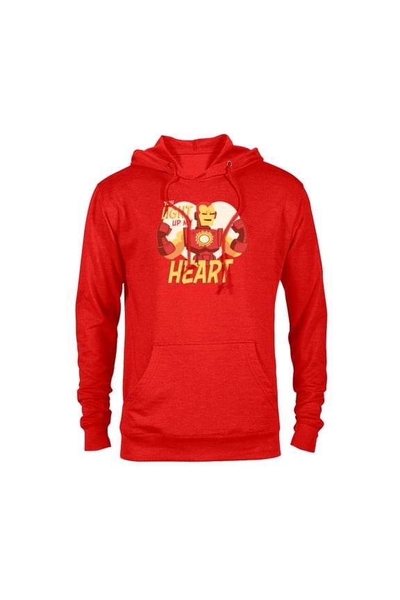 Iron Man Light Up My Heart Valentine’s Day Romantic - Pullover Hoodie for Adults - Customized-Red