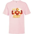 thumbnail image 1 of Marvel Iron Man Light Up My Heart Valentine’s Day Romantic - Short Sleeve T-Shirt for Kids - Customized-Soft Pink, 1 of 5