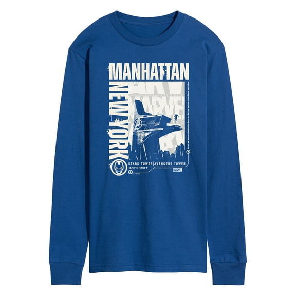 Marvel Iron Man - Manhattan Stark Tower - Men's Long Sleeve Graphic T-Shirt