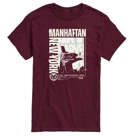 Marvel Iron Man - Manhattan Stark Tower - Men's Short Sleeve Graphic T-Shirt