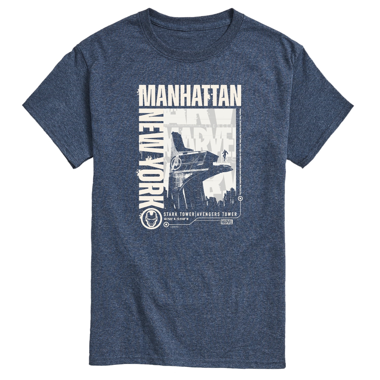 Marvel Iron Man - Manhattan Stark Tower - Men's Short Sleeve Graphic T-Shirt