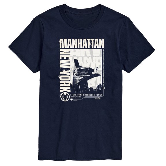 Marvel Iron Man - Manhattan Stark Tower - Men's Short Sleeve Graphic T-Shirt