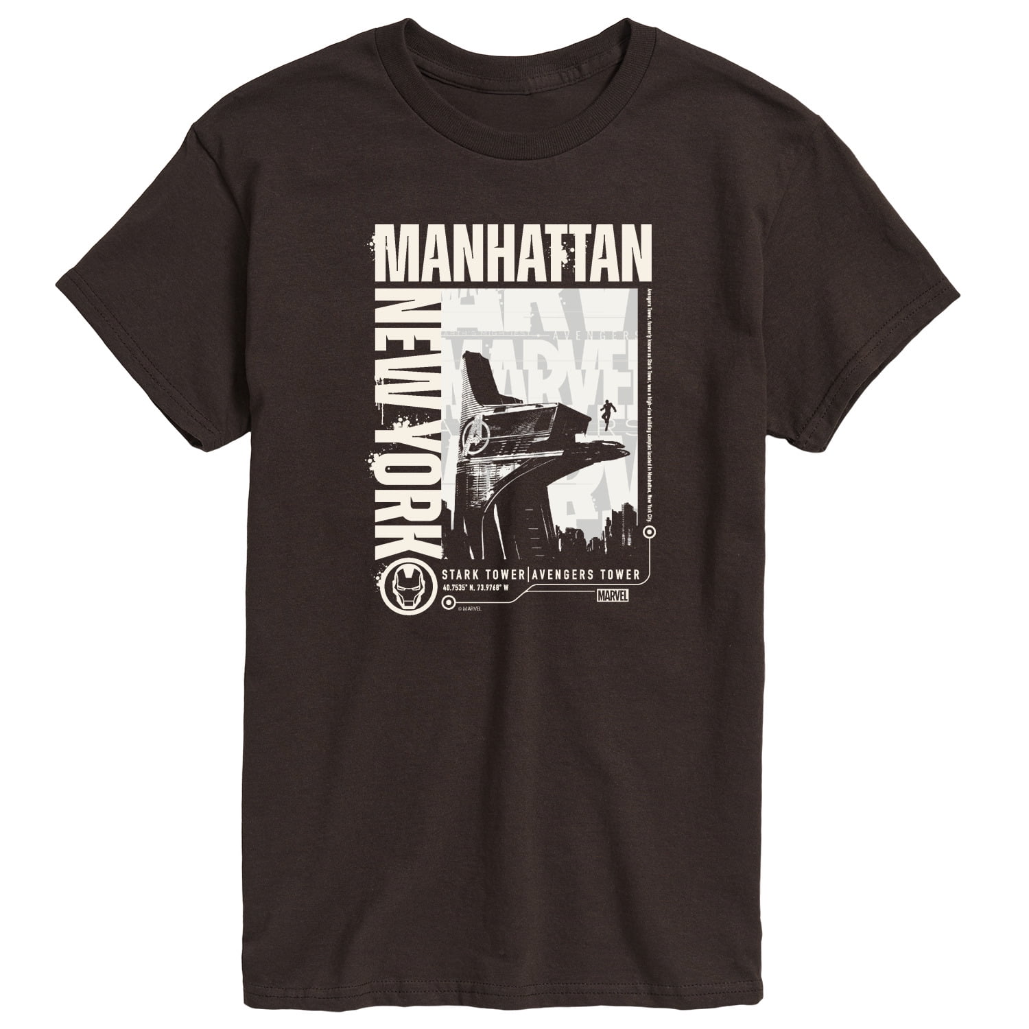 Marvel Iron Man - Manhattan Stark Tower - Men's Short Sleeve Graphic T-Shirt