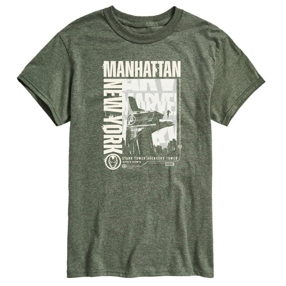 Marvel Iron Man - Manhattan Stark Tower - Men's Short Sleeve Graphic T-Shirt