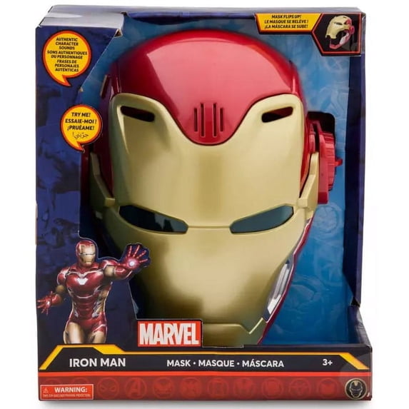 Disney Parks Marvel Iron Man Gold Mask with Sound, 9 2/3 in H x 8 in W x 5 1/2 in D