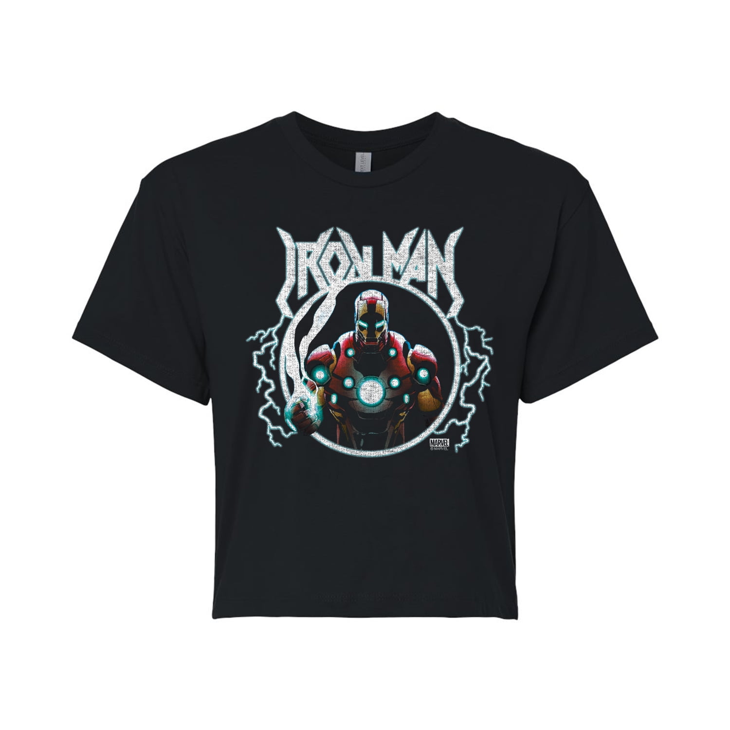 Marvel Iron Man - Metal Graphic T-Shirt - Juniors Cropped Graphic T-Shirt