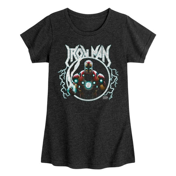 Marvel Iron Man - Metal Graphic T-Shirt - Toddler And Youth Girls Fitted Short Sleeve Graphic T-Shirt