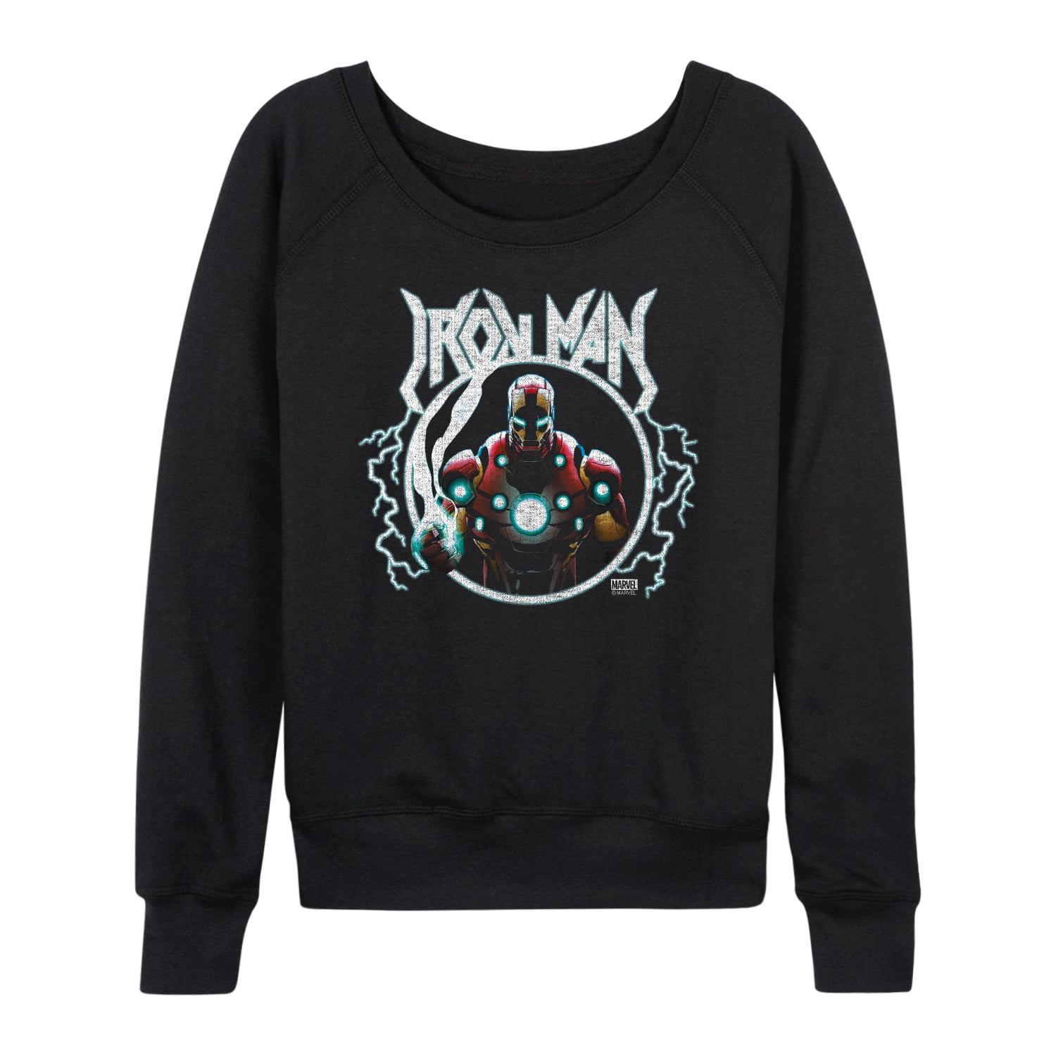 Marvel Iron Man - Metal Graphic T-Shirt - Women's French Terry Pullover Long Sleeve Shirt