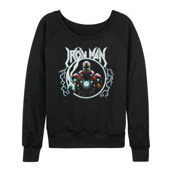 Marvel Iron Man - Metal Graphic T-Shirt - Women's French Terry Pullover Long Sleeve Shirt