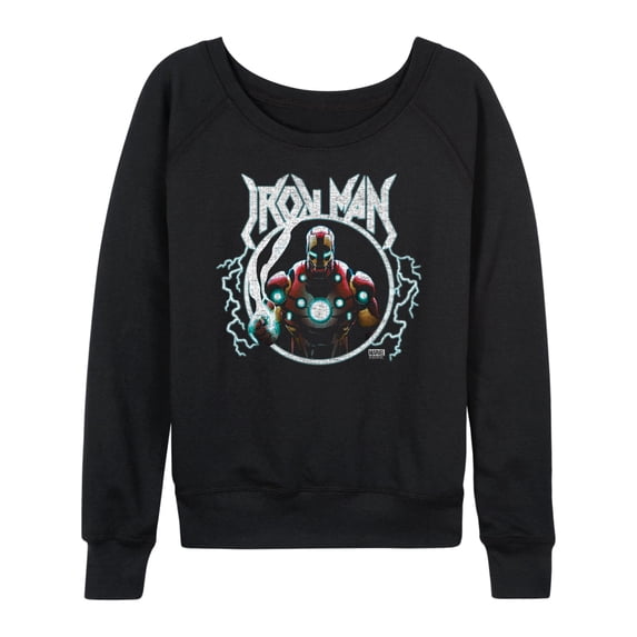 Marvel Iron Man - Metal Graphic T-Shirt - Women's French Terry Pullover Long Sleeve Shirt