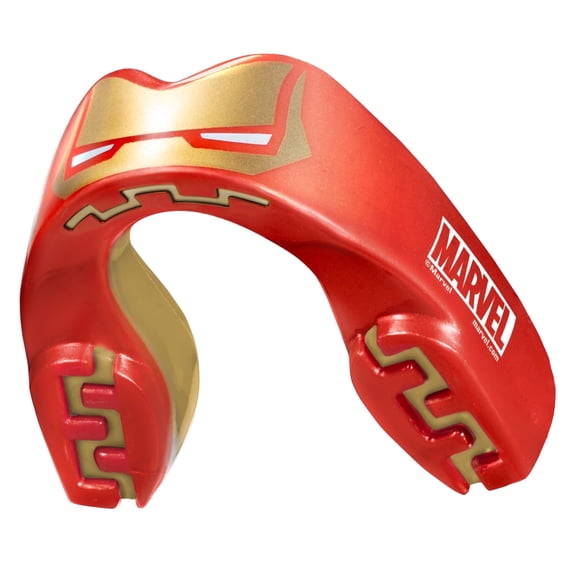Iron Man Metallic Mouth Guard with Case, Dual Layer Adults Mouthguard