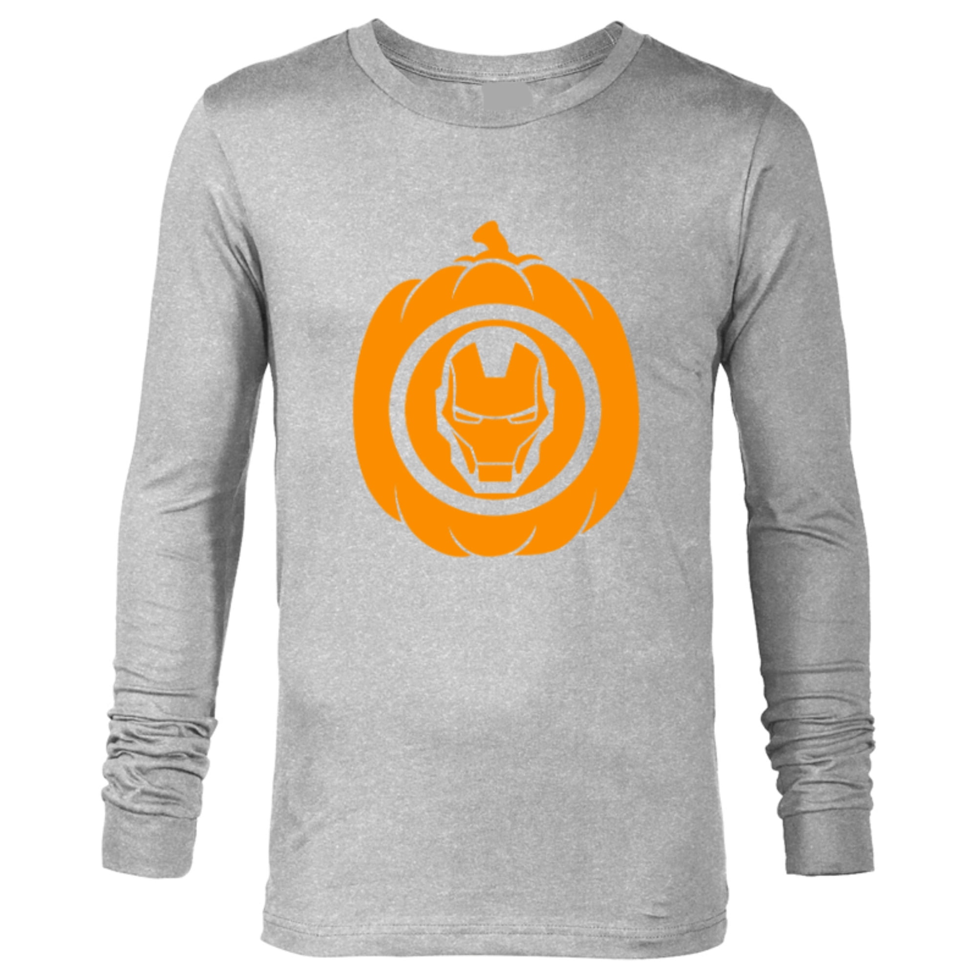 Marvel Iron Man Pumpkin Halloween - Long Sleeve T-Shirt for Men - Customized-Athletic Heather