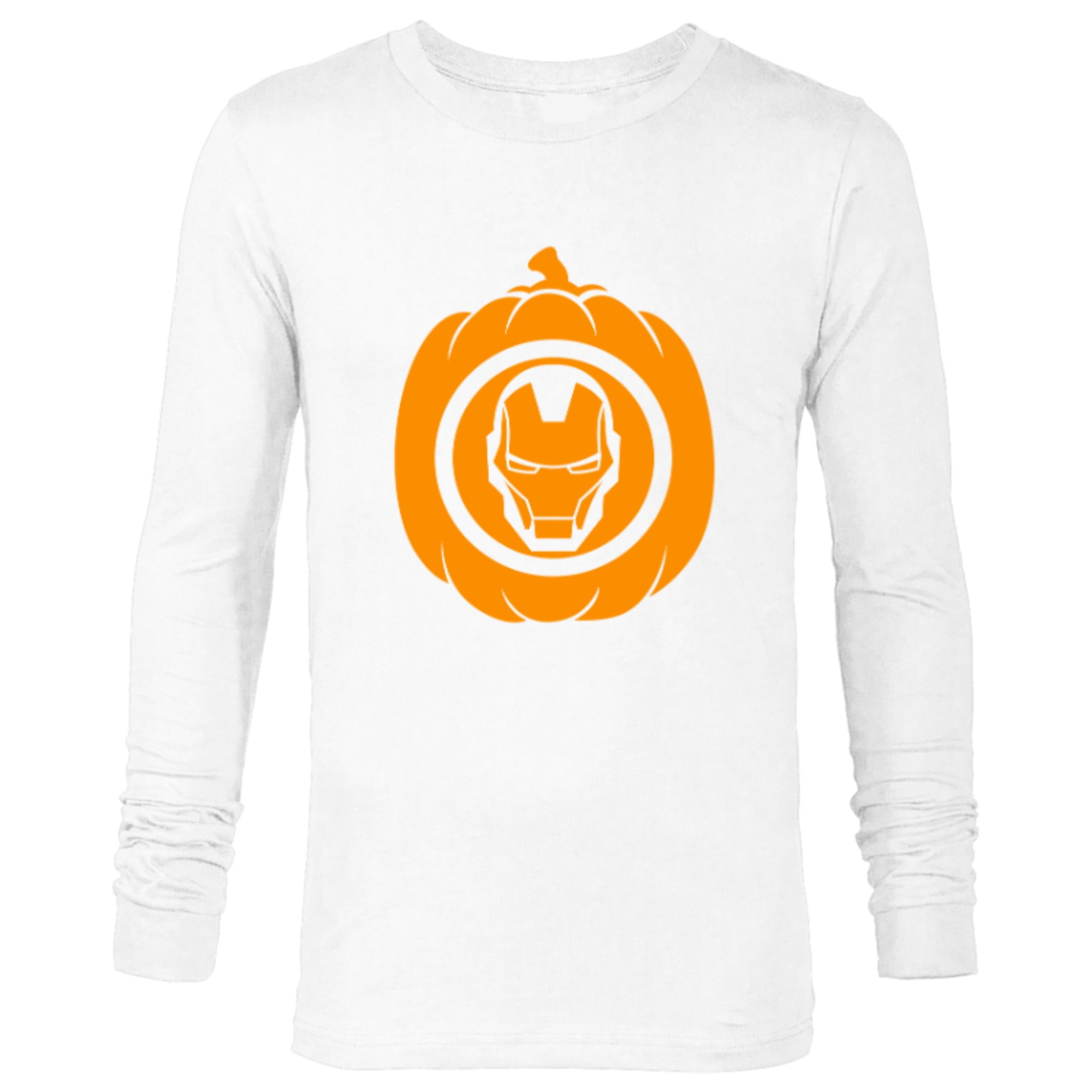 Marvel Iron Man Pumpkin Halloween - Long Sleeve T-Shirt for Men - Customized-White