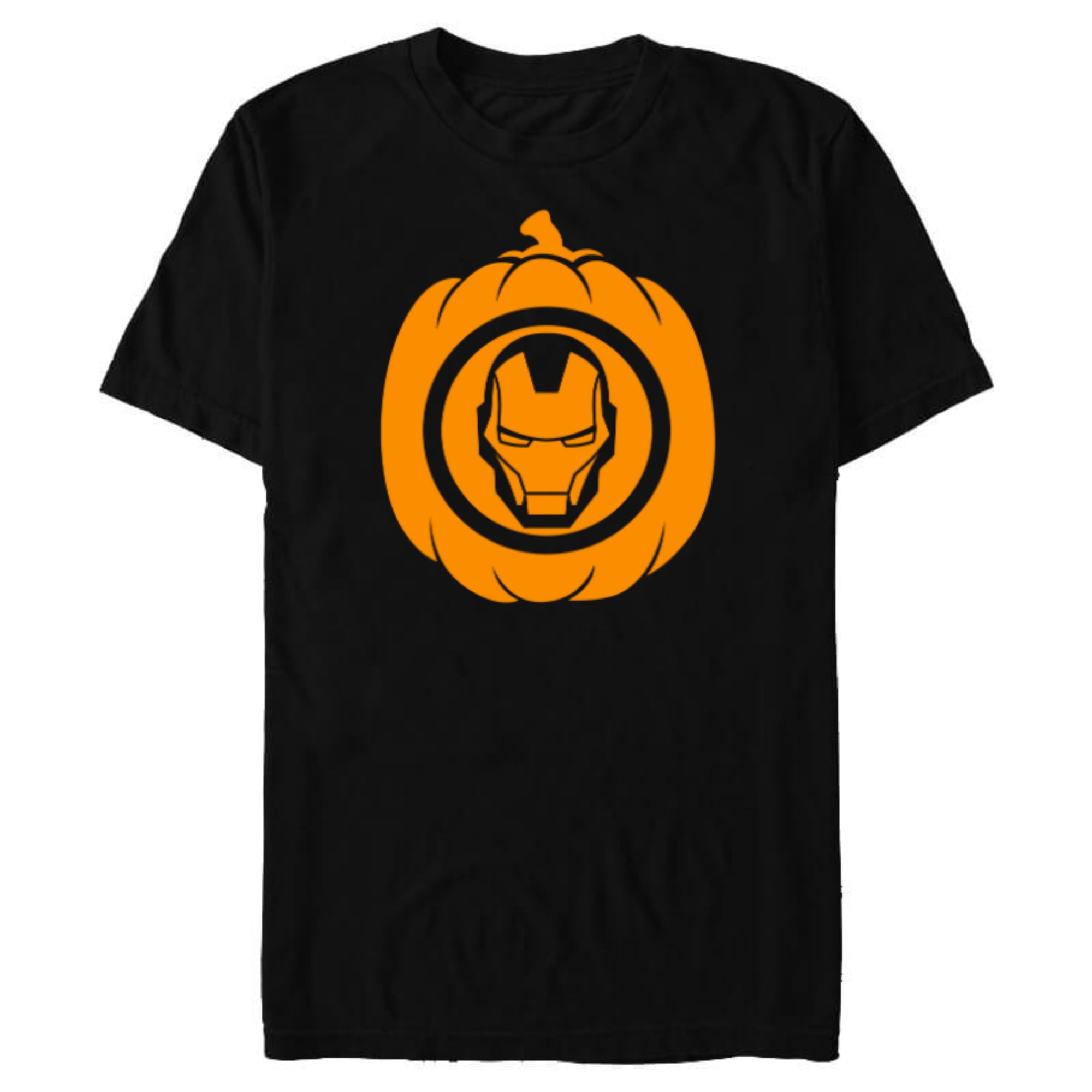 Marvel Iron Man Pumpkin Halloween - Short Sleeve Blended T-Shirt for Adults - Customized-Black Snow Heather