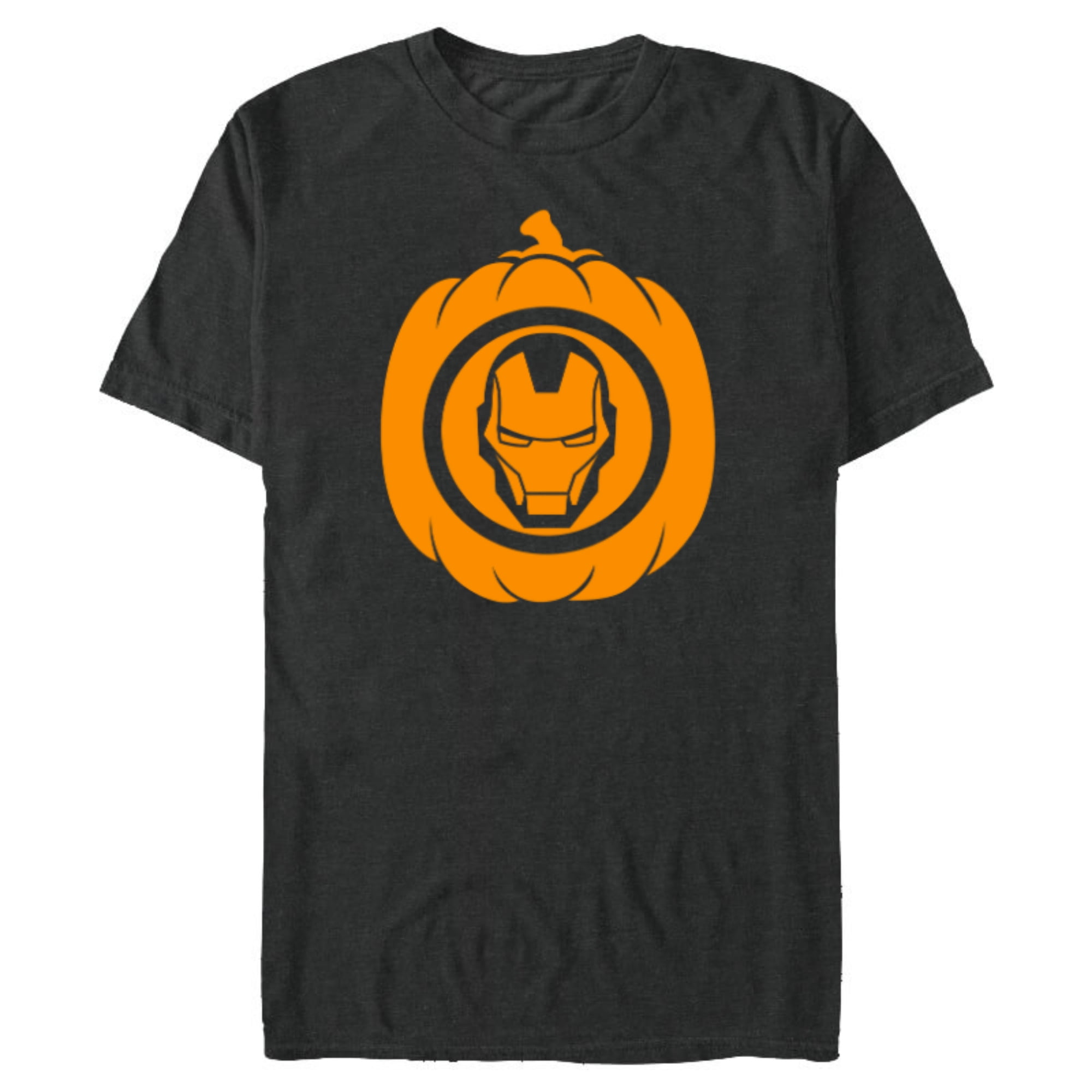 Marvel Iron Man Pumpkin Halloween - Short Sleeve Blended T-Shirt for Adults - Customized-Graphite Snow Heather