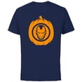 thumbnail image 1 of Marvel Iron Man Pumpkin Halloween - Short Sleeve Cotton T-Shirt for Adults - Customized-Navy, 1 of 5