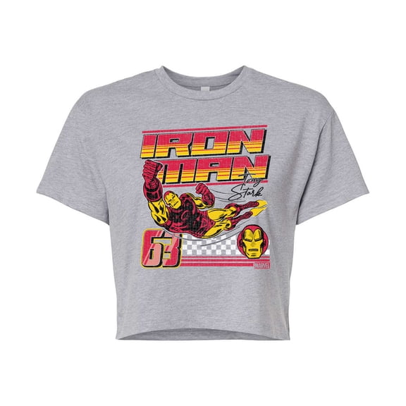 Marvel Iron Man - Racing - Juniors Cropped Graphic T-Shirt