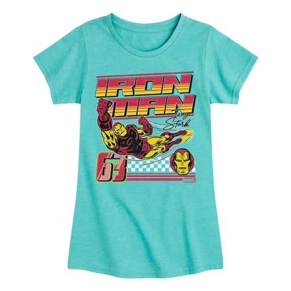 Marvel Iron Man - Racing - Toddler And Youth Girls Fitted Short Sleeve Graphic T-Shirt