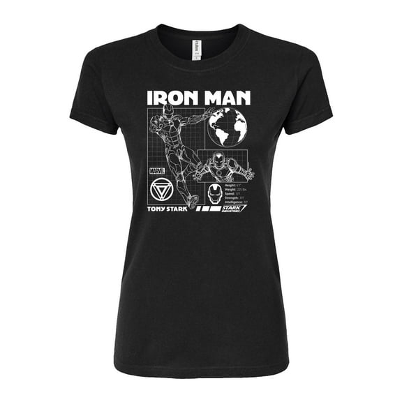 Marvel Iron Man - Schematic - Juniors Fitted Graphic T-Shirt