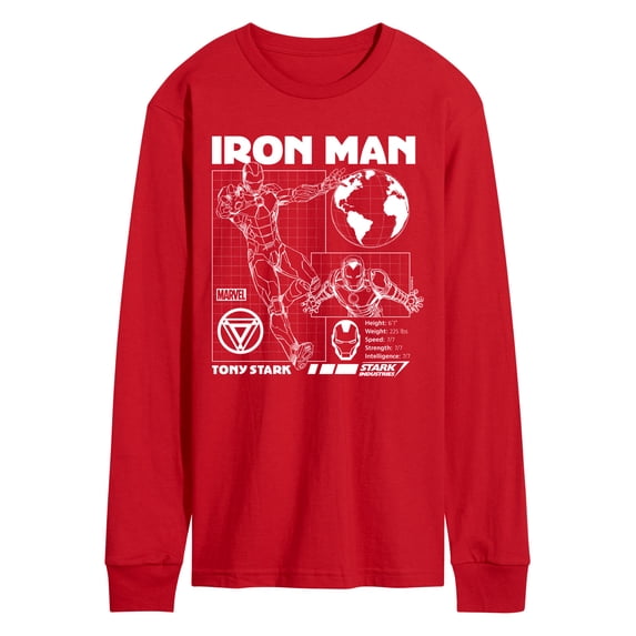 Marvel Iron Man - Schematic - Men's Long Sleeve Graphic T-Shirt