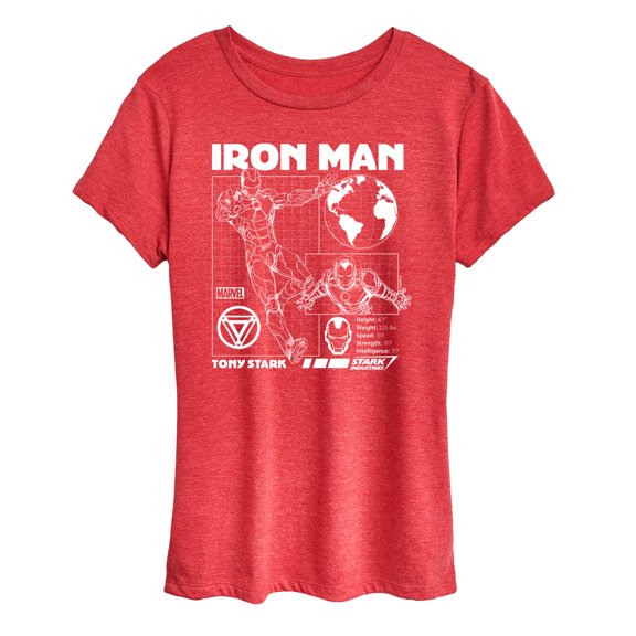 Marvel Iron Man - Schematic - Women's Short Sleeve Graphic T-Shirt