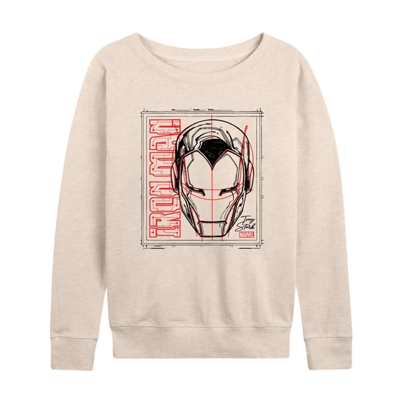 Marvel Iron Man - Sketch - Women's French Terry Pullover Long Sleeve Shirt